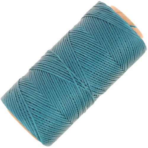 Linhasita Waxed Flat Yarn Spool for Macramé, 1.4 mm - Teal (228) x 167 m