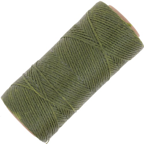 Linhasita Waxed Flat Yarn Spool for Macramé, 1.4 mm - Olive Green (88) x 167 m