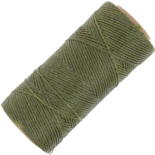 Linhasita Waxed Flat Yarn Spool for Macramé, 1.4 mm - Olive Green (88) x 167 m