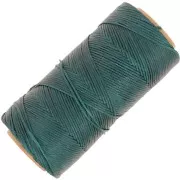 Linhasita Waxed Flat Yarn Spool for Macramé, 1.4 mm - Emerald (386) x 167 m