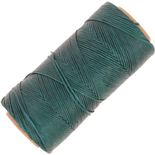 Linhasita Waxed Flat Yarn Spool for Macramé, 1.4 mm - Emerald (386) x 167 m