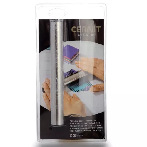 20.5x2.5cm Stainless steel polymer clay roller x1