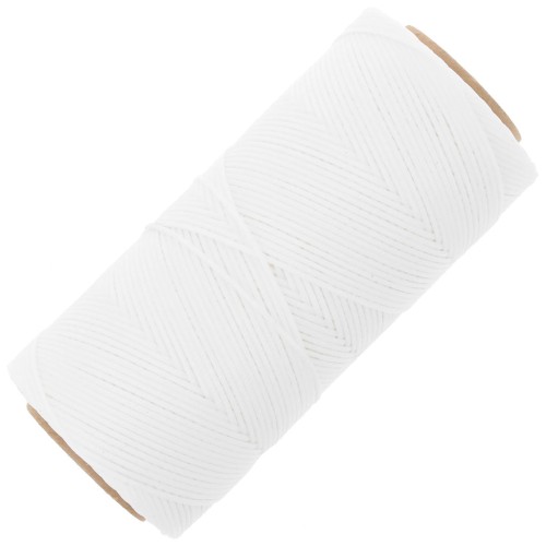 Linhasita Waxed Flat Yarn Spool for Macramé, 1.4 mm - White (BCO ALV), 167 m