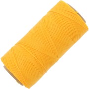 Linhasita Waxed Flat Yarn Spool for Macramé, 1.4 mm - Golden Yellow (218), 167 m
