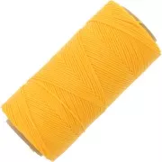Linhasita Waxed Flat Yarn Spool for Macramé, 1.4 mm - Golden Yellow (218), 167 m