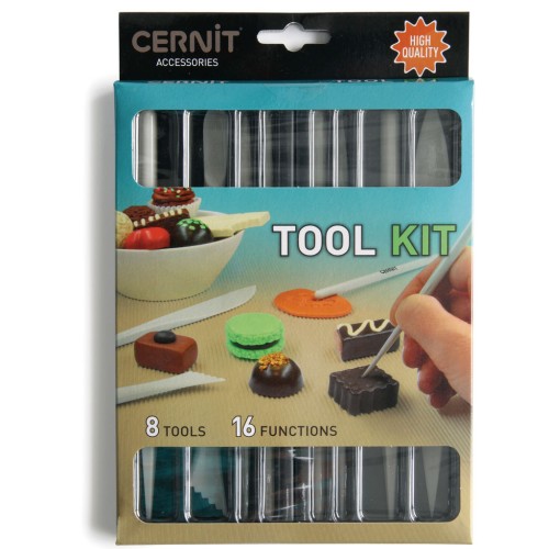 Set of 8 plastic modelling tools for polymer clay - White x1