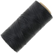 Linhasita Waxed Flat Yarn Spool for Macramé, 1.4 mm - Black (PRETO), 167 m