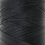 Linhasita Waxed Flat Yarn Spool for Macramé, 1.4 mm - Black (PRETO), 167 m