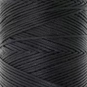 Linhasita Waxed Flat Yarn Spool for Macramé, 1.4 mm - Black (PRETO), 167 m