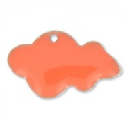 Epoxy enamelled cloud 25x15mm Light Rose x6|raw }}