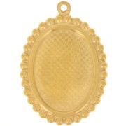 27.5x19.5mm 304L stainless steel Oval pendant for 18x13mm cabochon - Gold x1