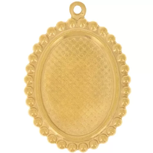 27.5x19.5mm 304L stainless steel Oval pendant for 18x13mm cabochon - Gold x1