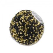 Round bead  with beads inclusions 14mm Black x1