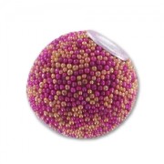 Round bead  with beads inclusions 14mm Fuchsia x1|raw }}