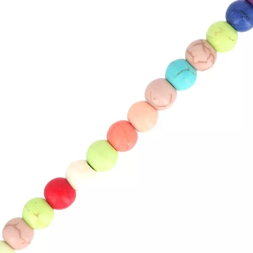 Bead Round beads assortment of synthetic Howlite 6mm Multicolore