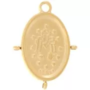 22x16mm 304L stainless steel Religious oval pendant with 3 rings - Gold x1