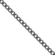 3mm 925 Sterling silver Curb Chain - black rhodium x20cm