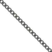 3mm 925 Sterling silver Curb Chain - black rhodium x20cm