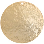 30mm Round hammered pendant - Fine gold plated x1