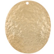 30x25mm Oval hammered pendant - Fine gold plated x1