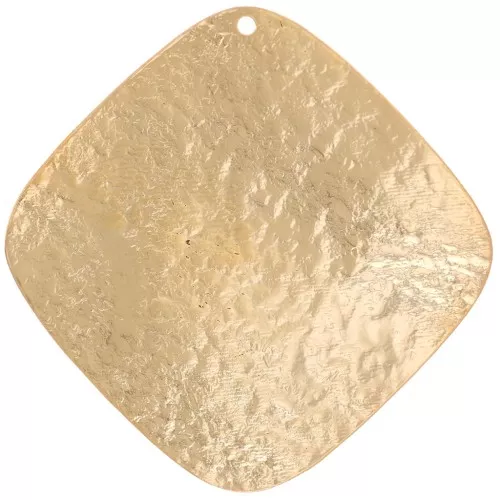 39x39mm Hammered rhombus pendant - Fine gold plated x1