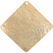 35x35mm Hammered rhombus pendant - Fine gold plated x1