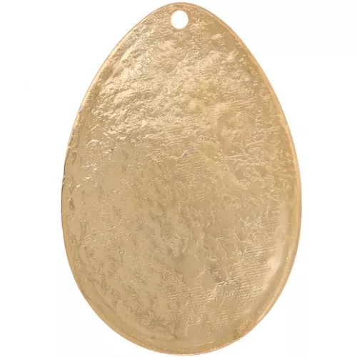 39x27.5mm Hammered drop pendant - Fine gold plated x1