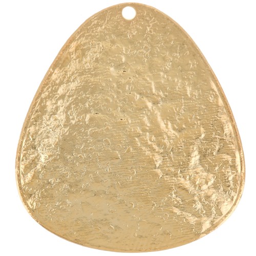 28.5x25mm Rounded hammered triangle pendant - Fine gold plated x1