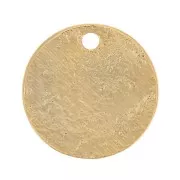 10.5mm Round sequin hammered effect - Fine gold plated x1
