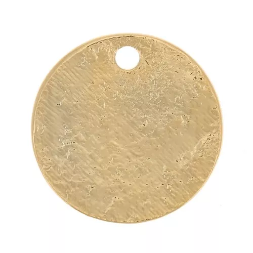 10.5mm Round sequin hammered effect - Fine gold plated x1