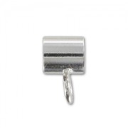 Sterling silver tubes to dangle charms 4 mm cord x4