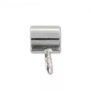 Sterling silver tubes to dangle charms 4 mm cord x4