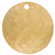 15.5mm Round sequin hammered effect - Fine gold plated x1