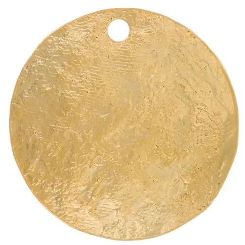 15.5mm Round sequin hammered effect - Fine gold plated x1