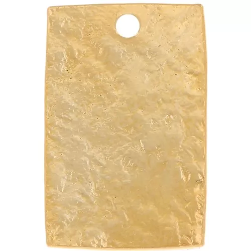 16x10mm rectangle hammered effect Sequin - Fine gold plated x1