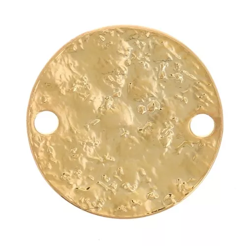 10.5mm Round spacer hammered effect - Fine Gold-plated x1