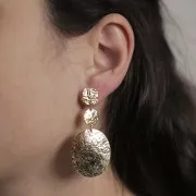 10.5mm Round spacer hammered effect - Fine Gold-plated x1