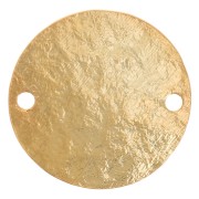 15mm Round spacer hammered effect - Fine Gold-plated x1|raw }}