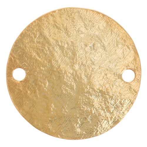15mm Round spacer hammered effect - Fine Gold-plated x1