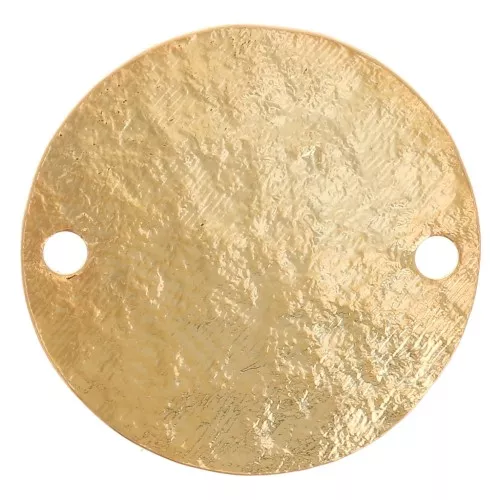 15mm Round spacer hammered effect - Fine Gold-plated x1
