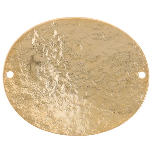 30x25mm Oval spacer hammered effect - Fine Gold-plated x1