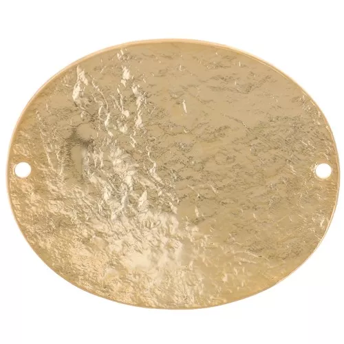 30x25mm Oval spacer hammered effect - Fine Gold-plated x1