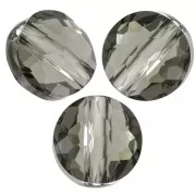 Perle ronde plate -  8 mm - Thin Round PureCrystal 5034  - Black Diamond x1