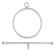 T-Clasp, 22.5 mm - 925 Sterling Silver x1
