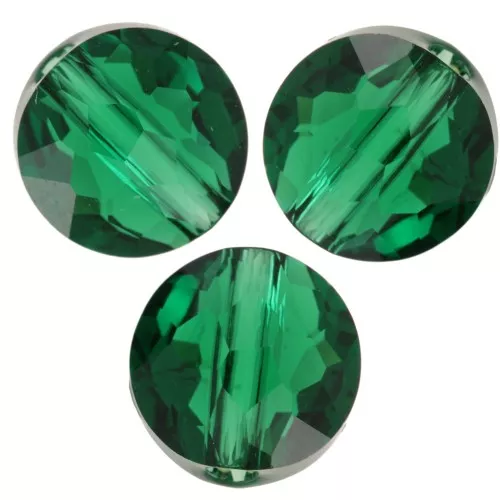 6mm Round beads - Thin Round PureCrystal 5034 - Majestic Green x6