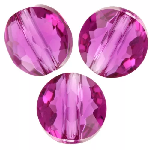 6mm Round beads - Thin Round PureCrystal 5034 - Fuchsia x6