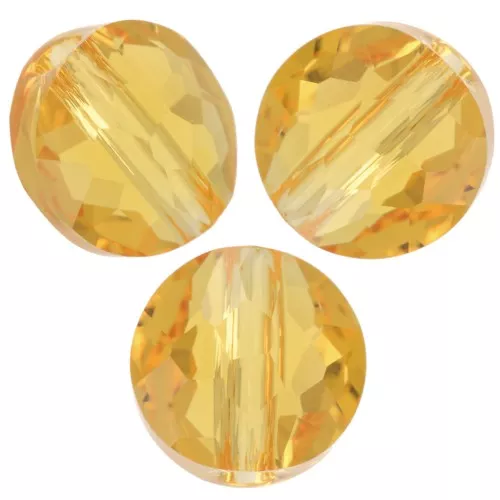 6mm Round beads - Thin Round PureCrystal 5034 - Light Topaz x6