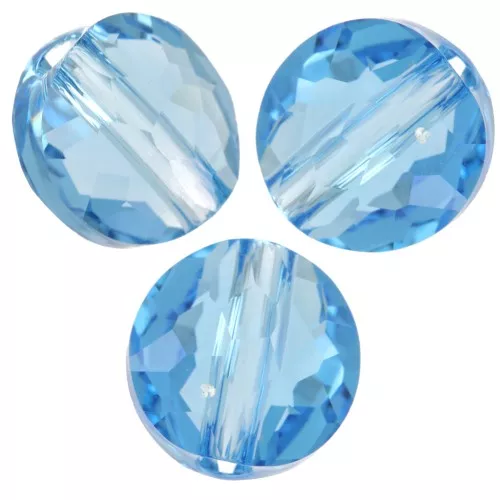 6mm Round beads - Thin Round PureCrystal 5034 - Aquamarine x6