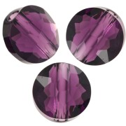 6mm Round beads - Thin Round  PureCrystal 5034 - Amethyst x6