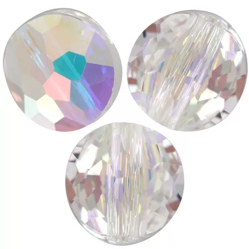 6mm Round beads - Thin Round PureCrystal 5034 - Crystal AB x6